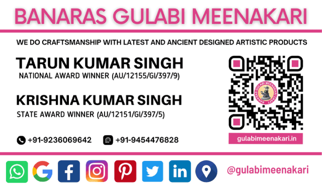 Banaras Gulabi Meenakari - Visiting Card